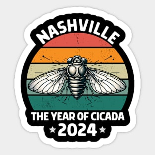 Retro cicada 2024 Nashville cicada invasion Sticker